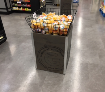 grocery store display fixture dump and orchard bins