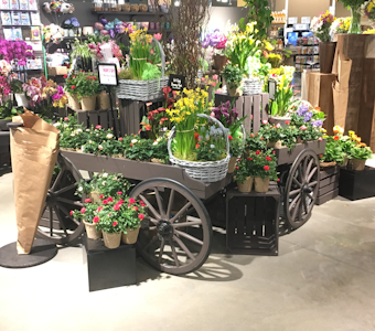 grocery store display fixture tables and demo stations
