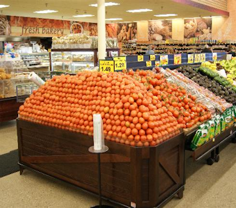 produce department end caps and fixtures