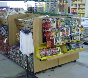 produce displays and islands