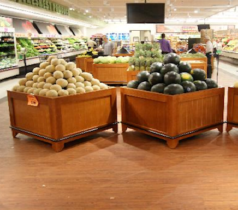 produce retail display fixtures, orchard bin