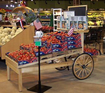 produce display tables and carts