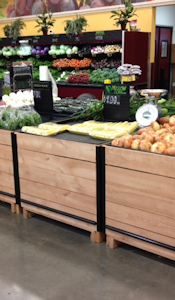 Produce refrigerated orchard bins - retail store display fixtures