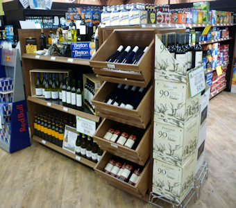 retail wine displays, retail end caps