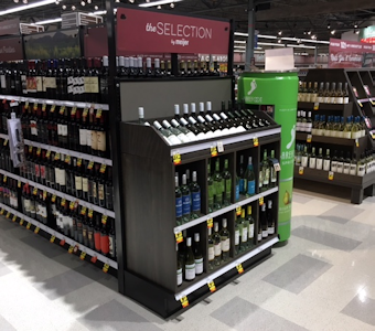 retail store end caps, wine display fixtures