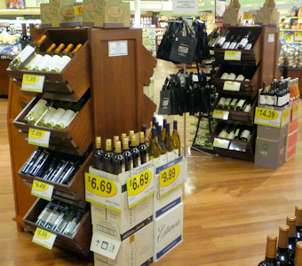 retail display islands, wine displays