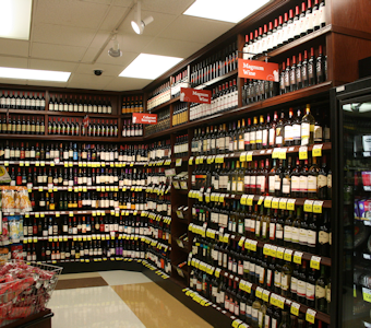 display wall, retail fixtures for beer,wine,liquor
