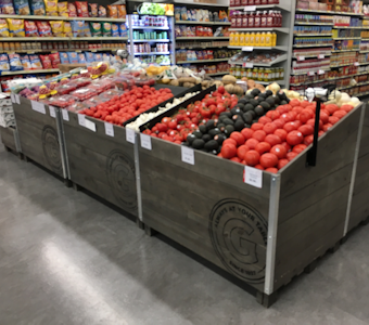 grocery produce slant tables